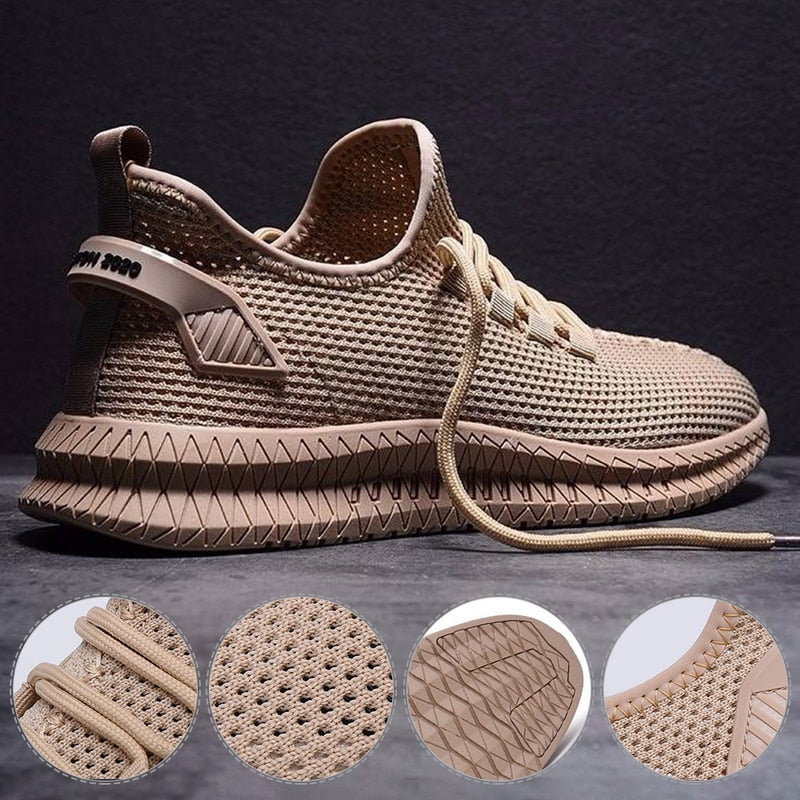Men's Breathable Mesh Lace-Up Sneakers