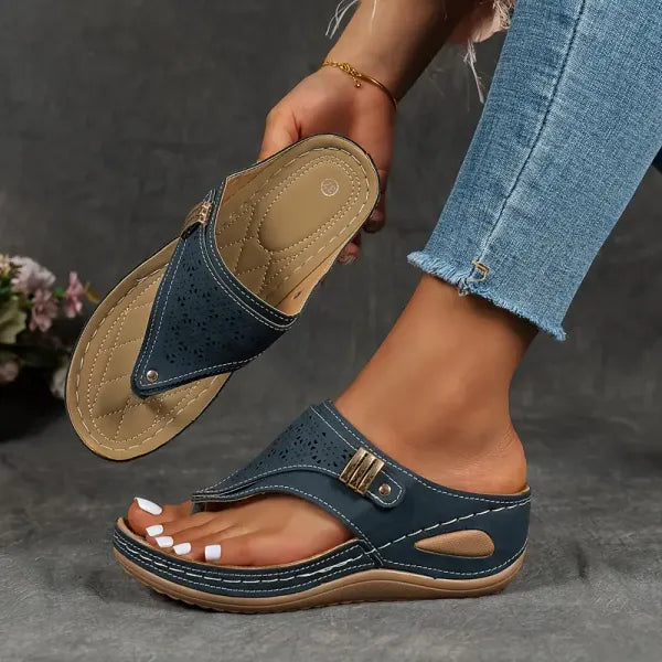 Women's Perforated Comfort Slip-On Sandals
