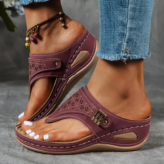 Women's Perforated Comfort Slip-On Sandals