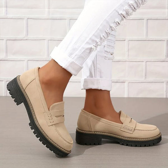 Damen Klassische Plateau Penny Loafers