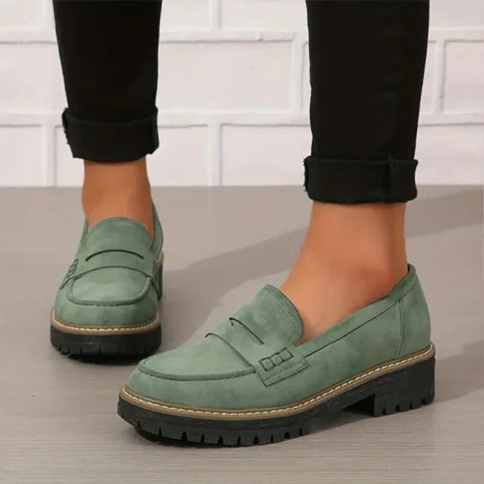 Damen Klassische Plateau Penny Loafers