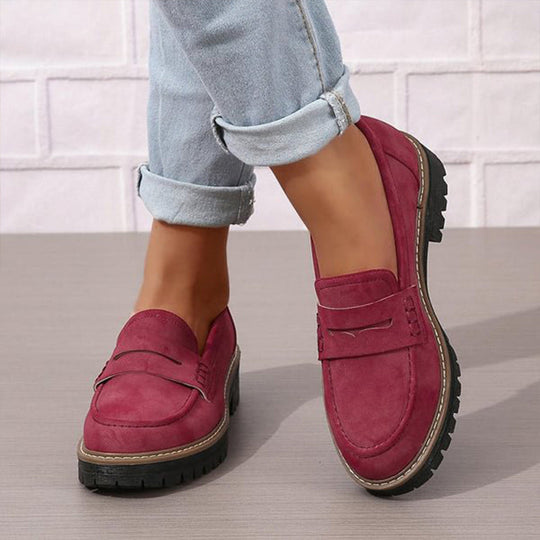 Damen Klassische Plateau Penny Loafers