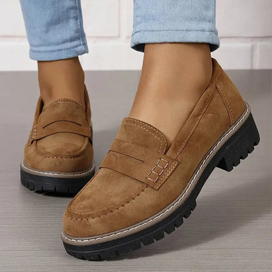 Damen Klassische Plateau Penny Loafers
