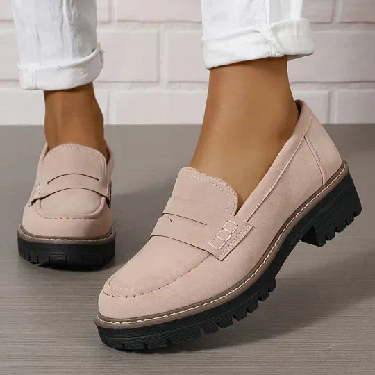 Damen Klassische Plateau Penny Loafers