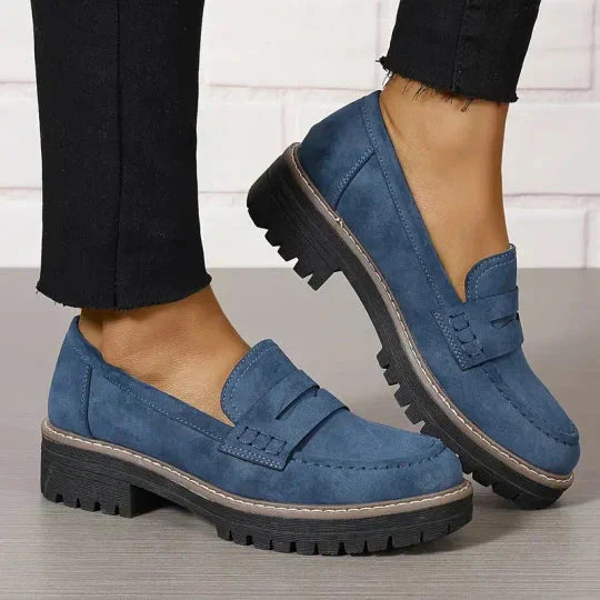 Damen Klassische Plateau Penny Loafers