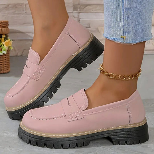 Damen Klassische Plateau Penny Loafers
