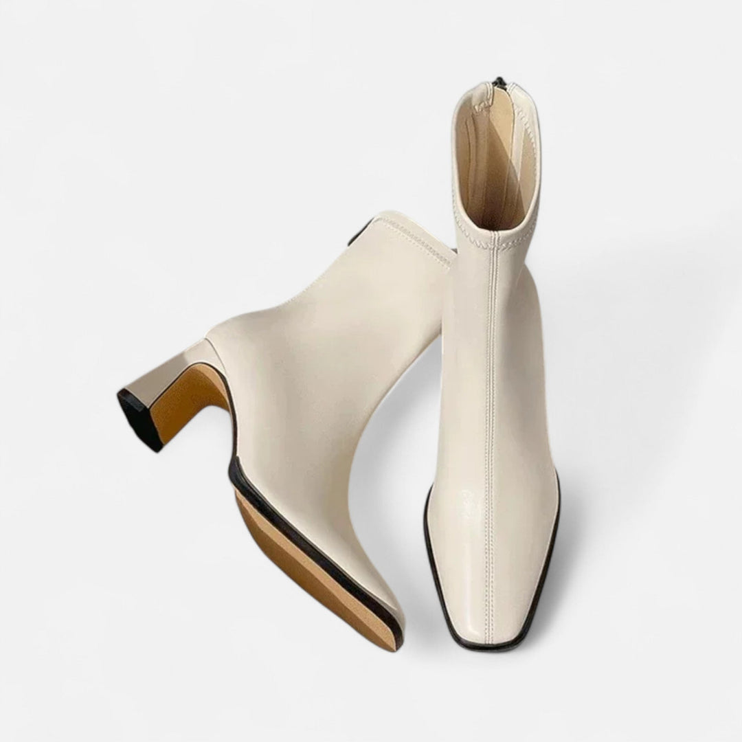 Damen elegante Stiefeletten mit quadratem Absatz